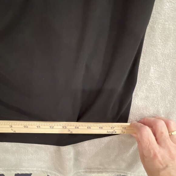 NWT Women Size 14W Flattering Knee Length Wraparound Dress Bell Sleeves Black - Picture 15 of 16